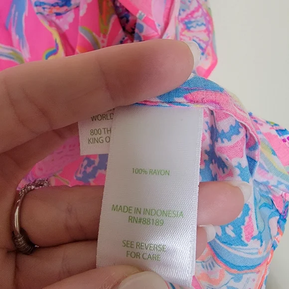 NWT Lilly Pulitzer Quinna Short Sleeved Top Pink Isle Shell Me Something Good S - Picture 5 of 6